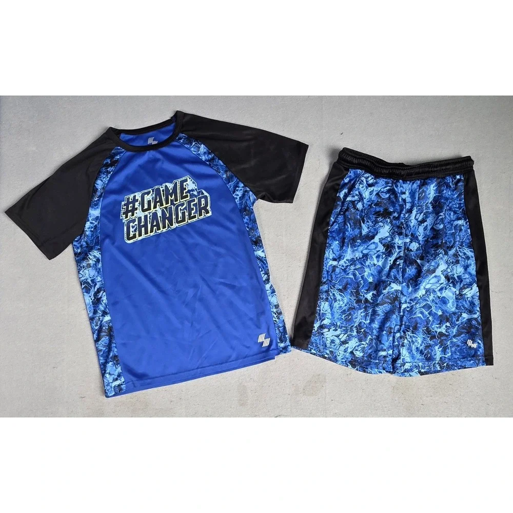 Lot of 2 Children's Place Boys Size LARGE Sport Matching Short Sets Performance